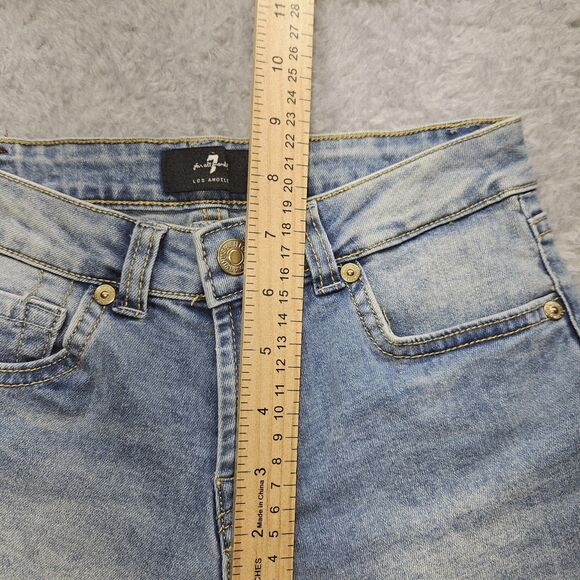7 For All Mankind Girls Blue Denim Jean Shorts Size 10 - Picture 3 of 8
